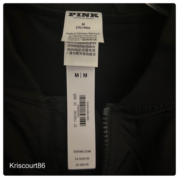 Victoria’s Secret PINK Black Bomber Jacket NEW WITH TAGS - Picture 11 of 16